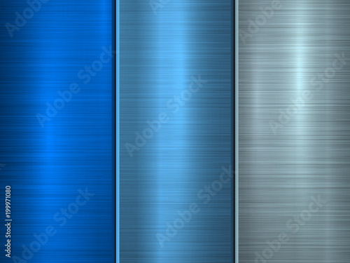 Blue metal technology background with polished, brushed circular concentric texture, chrome, silver, steel, for design concepts, web, wallpapers and prints. Vector illustration.