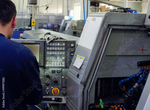Naklejka Metal saws for cnc machining.