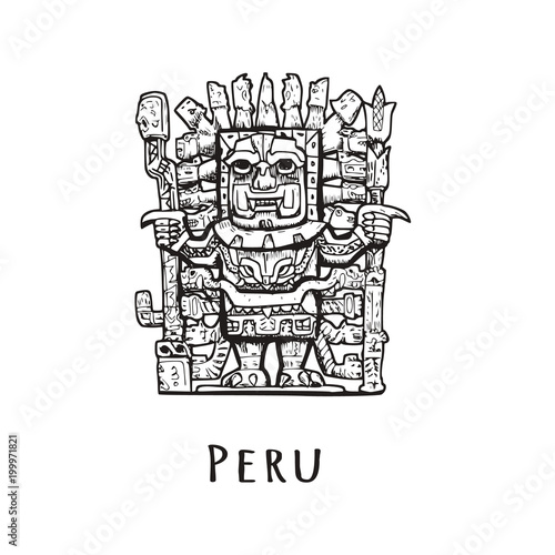 Stone statue of Peru. 