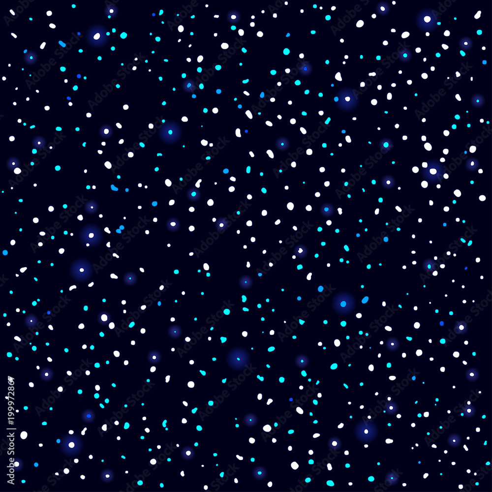 Fototapeta premium Starry sky with a blue glow. Shining stars in the dark sky. Vector background.