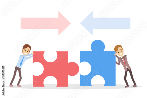 Business people puzzles. © inspiring.team