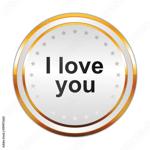 Luxus Button weiß - I love you