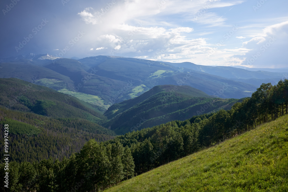 Scenic landscape of Vail mountain and valley