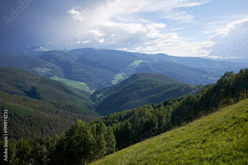 Scenic landscape of Vail mountain and valley