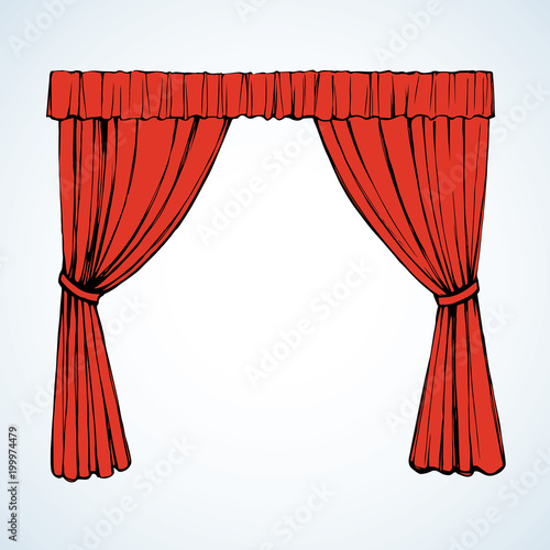 Curtain. Vector drawing