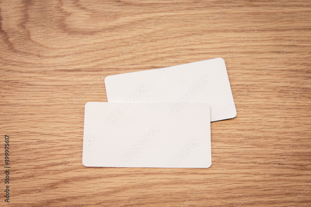 Business card on wood table. Business card on wood table.