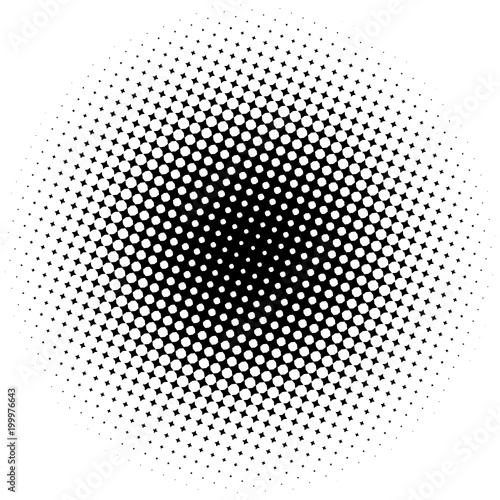 Halftone element. Abstract geometric graphic with half-tone pattern