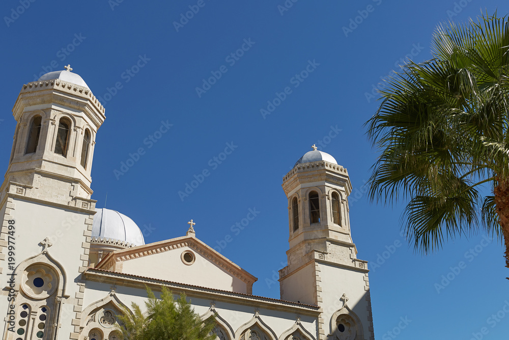 Obraz premium Church during beautiful summer day in Limassol, Cyprus
