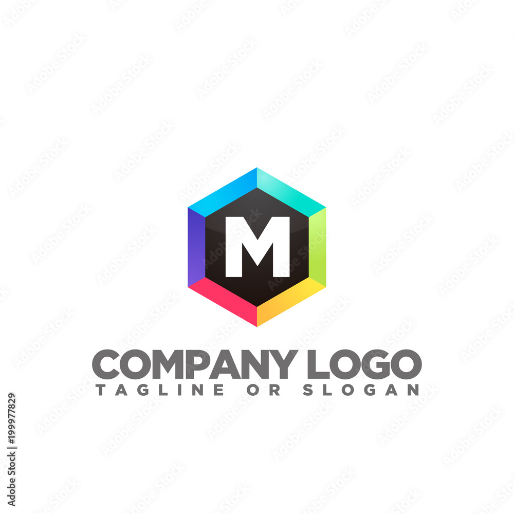 Fototapeta premium M LETTER LOGO TEMPLATE