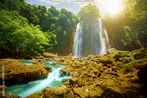 Scenic Cikaso waterfall landscape