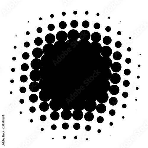 Halftone element. Abstract geometric graphic with half-tone pattern