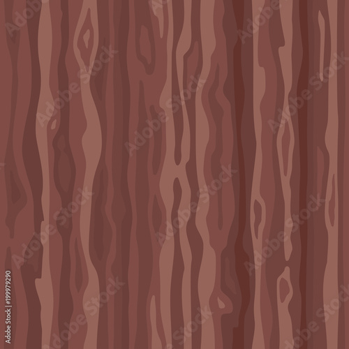 Brown wooden surface striped of fiber. Natural wenge redwood texture seamless background. Vector illustration. 