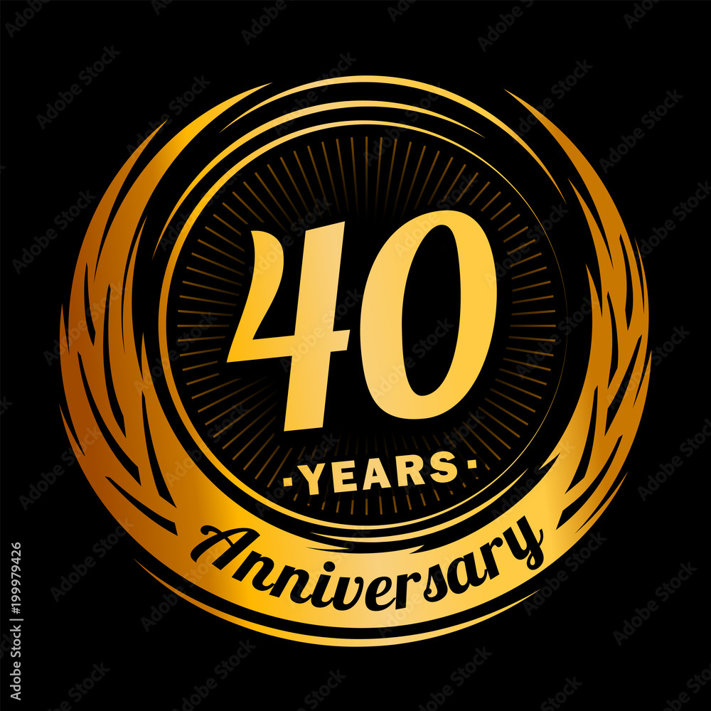 40 years anniversary. Anniversary logo design. 40 years logo.
