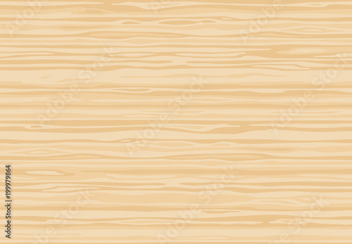 Natural light beige wooden wall plank, table or floor surface. Cutting chopping board. Сartoon wood texture, vector seamless background. 