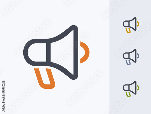 Loudspeaker - Outline Duo Icons. A professional, pixel-perfect icon.