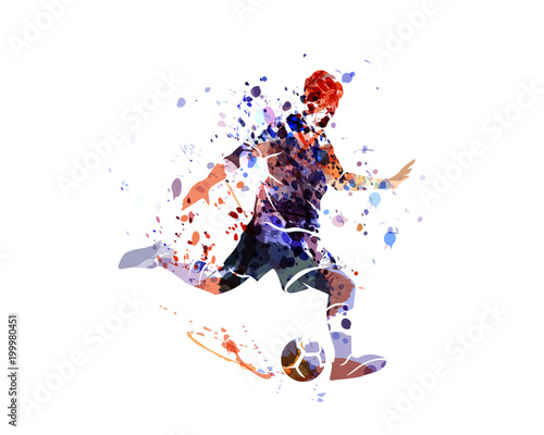 Watercolor silhouette soccer