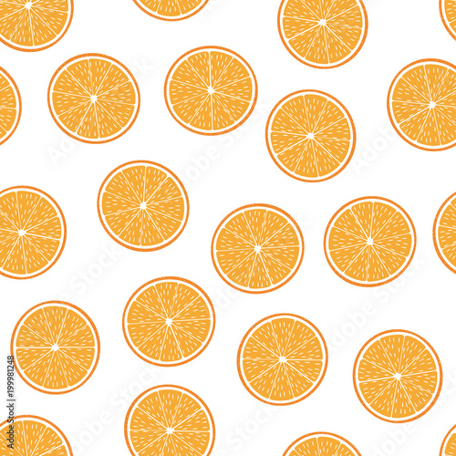 Seamless pattern from cut half oranges