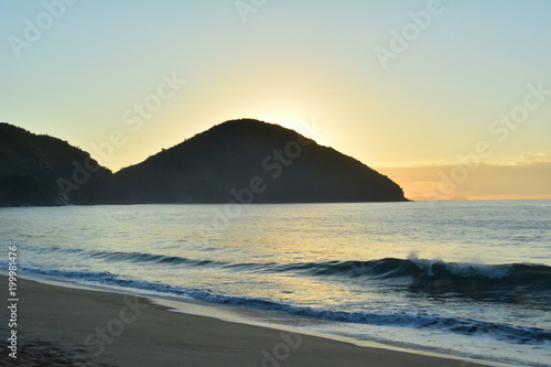 sunrise in Red Beach  Ubatuba  Brazil