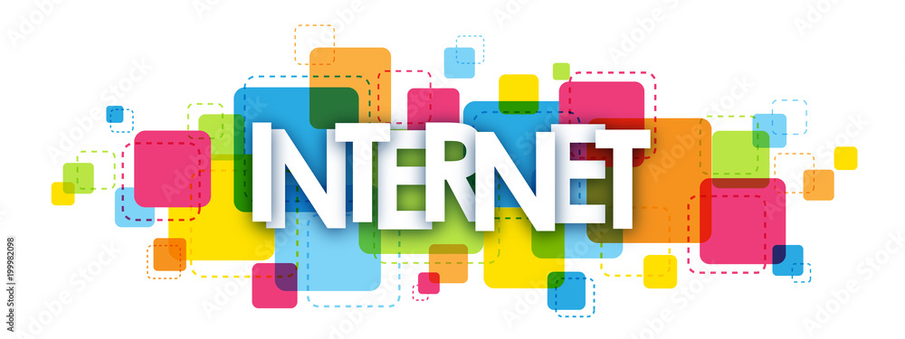 INTERNET colourful letters icon INTERNET colourful letters icon