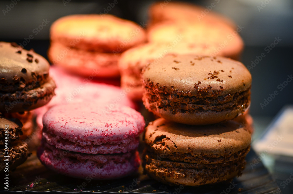 fresh french macaroons close up fresh french macaroons close up