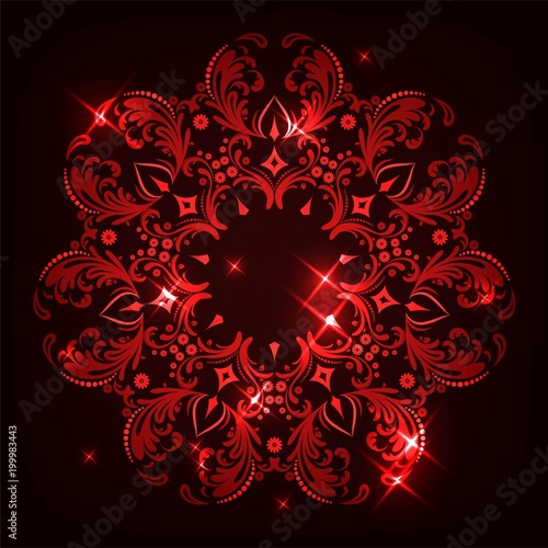 red lace with sparkles and sparkles