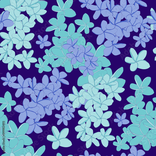 Tropical Ditsy Flower Seamless Vector Pattern