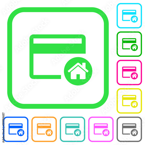 Set credit card as default vivid colored flat icons