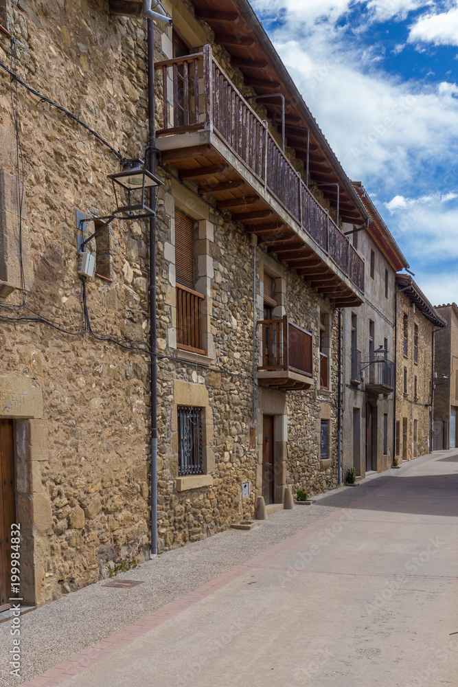 Beautiful old stone houses in Spanish ancient village