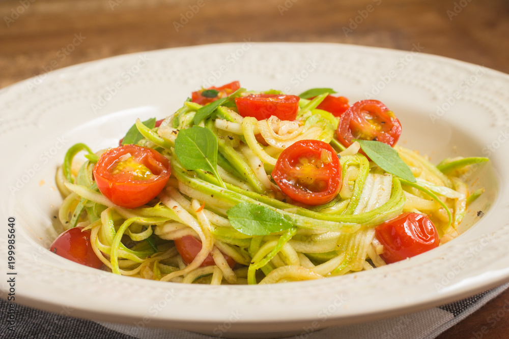 Zucchini Spaghetti with cherry tomatoes Zucchini Spaghetti with cherry tomatoes
