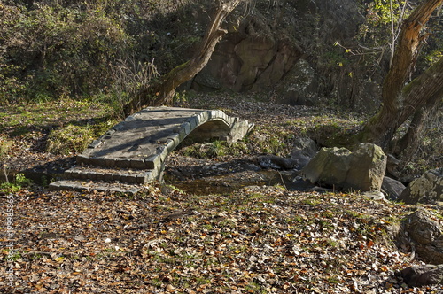 Bridge over mountain stream near village  Lokorsko, Sofia, Bulgaria  photo