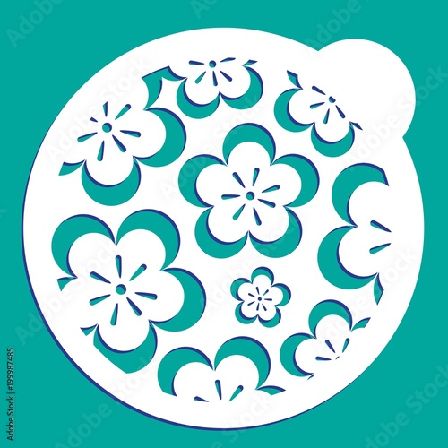 flower coffee stencil