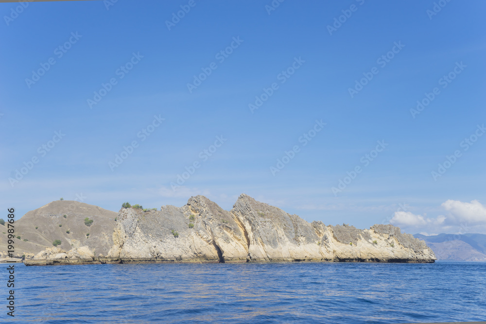 Beautiful huge cliff under blue sky