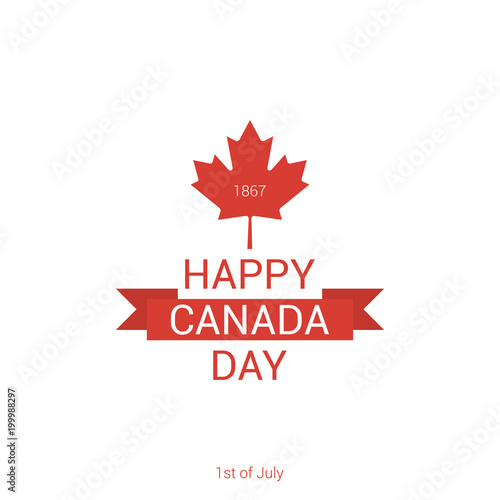 Happy Canada Day poster. Vector illustration