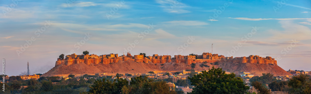 Panorama of Jaisalmer Fort known as the Golden Fort Sonar quila,