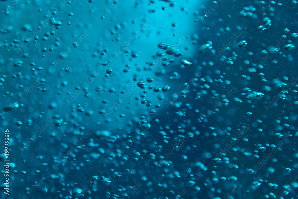 Blue clear water with bubles, abstract liquid background Blue clear water with bubles, abstract liquid background