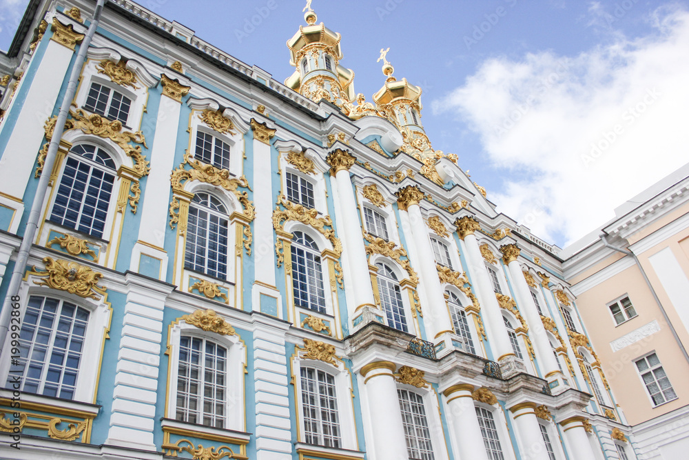 SAINT-PETERSBURG, RUSSIA - July 10, 2014: The Catherine Palace, located in the town of Tsarskoye Selo