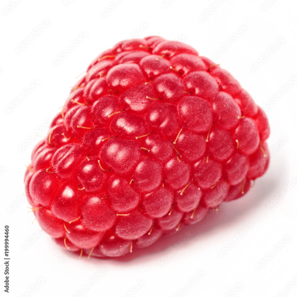 Ripe fresh raspberries isolated on white background macro close up ecology health care concept Ripe fresh raspberries isolated on white background macro close up ecology health care concept