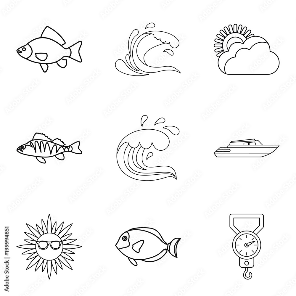 Moisture meter icons set, outline style Moisture meter icons set, outline style