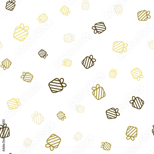 Seamless pattern with chaotic gift. Vector background