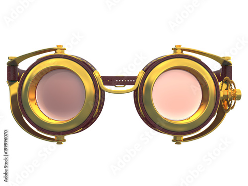 steampunk glasses vintage style isolated on a white background