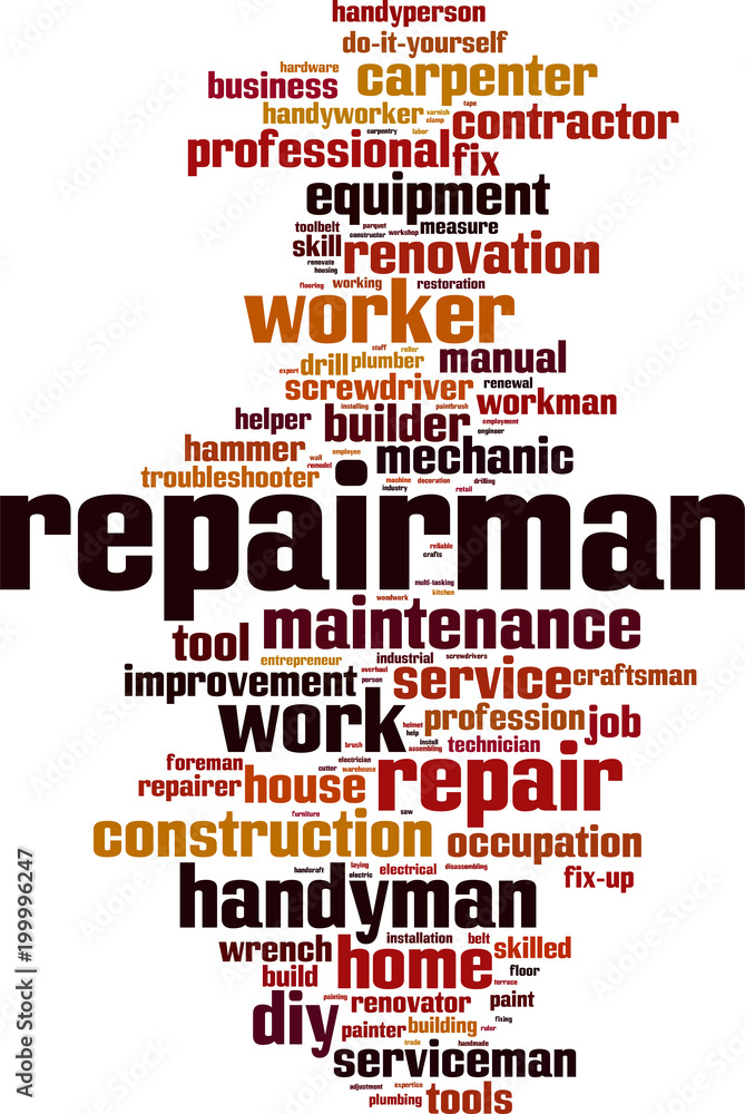 Repairman word cloud