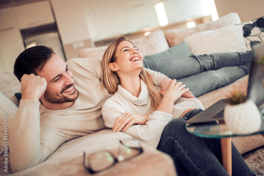 Married couple with a laptop Married couple with a laptop