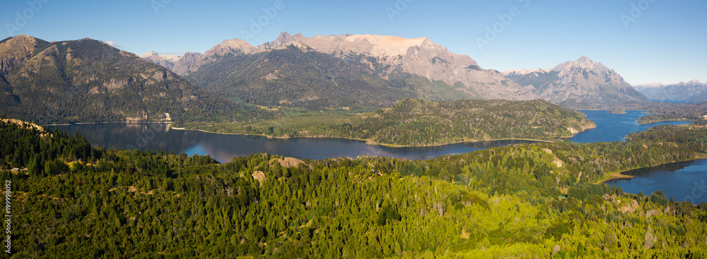 Fototapeta Lakes Nahuel Huapi and mountain Campanario