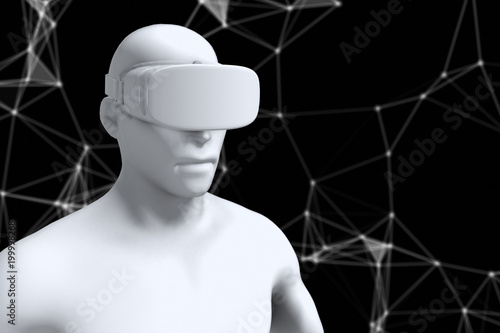 Digital virtual reality on the human hologram,3d illustration photo