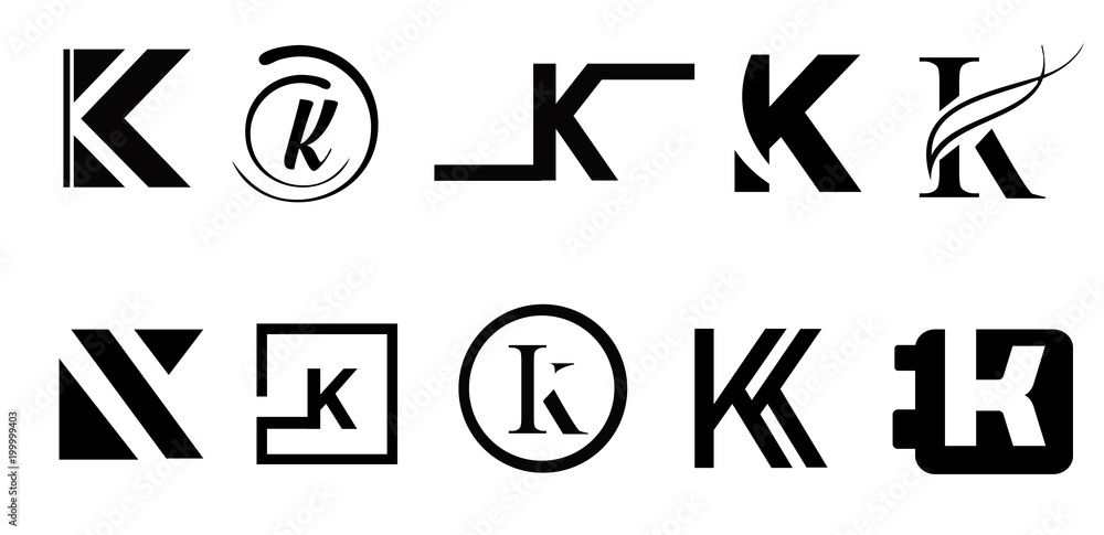 Capital letter K. Modern set for monograms, logos, emblems, initials. Capital letter K. Modern set for monograms, logos, emblems, initials.