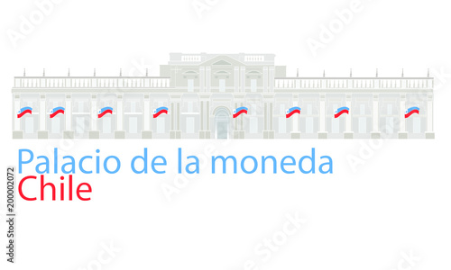 Ilustración del palacio de la moneda en Chile 