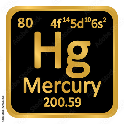 Periodic table element mercury icon.