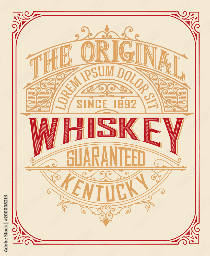 Plakat Retro whiskey label. Vector