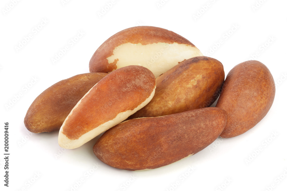 Brazil nuts isolated on white background closeup Brazil nuts isolated on white background closeup