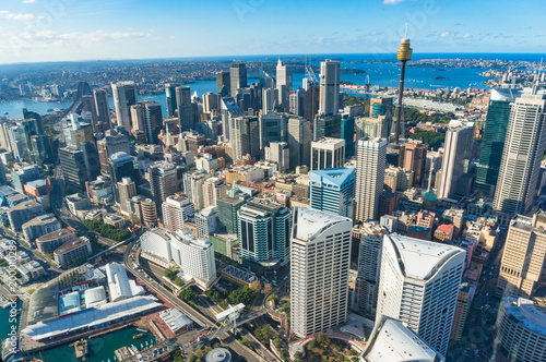 Aerial cityscape of Sydney Central Business District